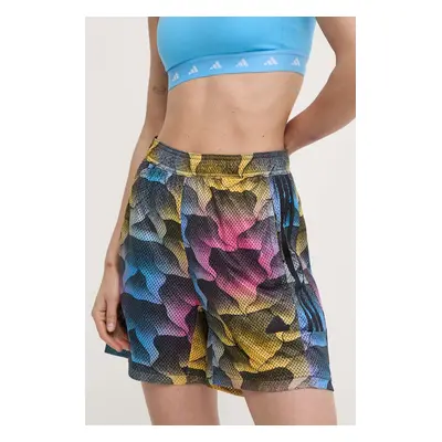 Tréninkové šortky adidas Tiro černá barva, vzorované, high waist, IQ4813