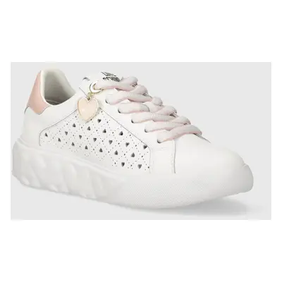 Kožené sneakers boty Love Moschino bílá barva, JA15584G0IIA110B