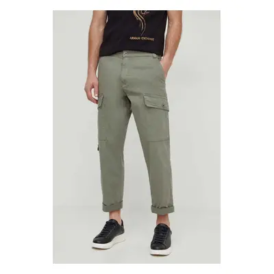 Kalhoty Pepe Jeans RELAXED MULTI POCKETS PANT pánské, zelená barva, ve střihu cargo, PM211682