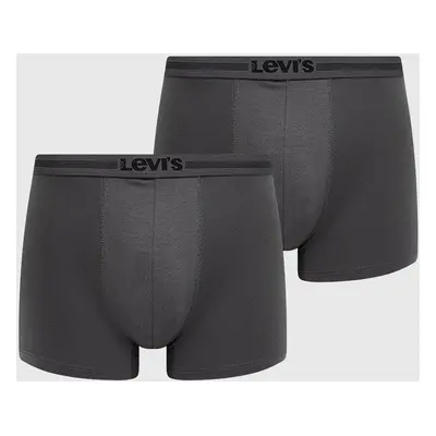 Boxerky Levi's ( 2-pak) pánské, šedá barva