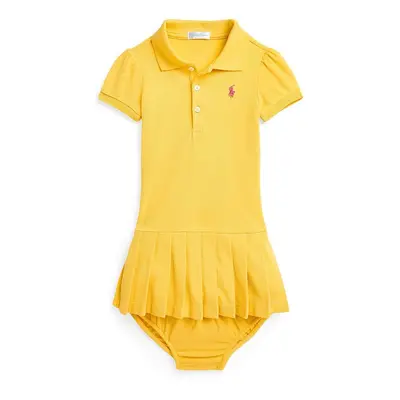 Dětské bavlněné šaty Polo Ralph Lauren žlutá barva, mini