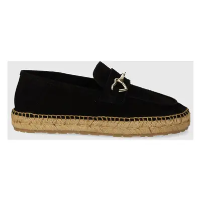 Semišové espadrilky Love Moschino černá barva, JA10592G0IIG0000