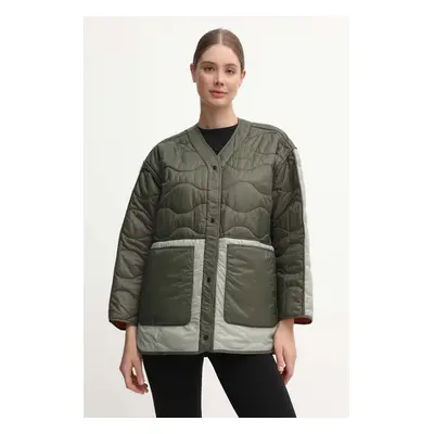 Oboustranná bunda Peak Performance Quilted dámská, oranžová barva, přechodná, oversize