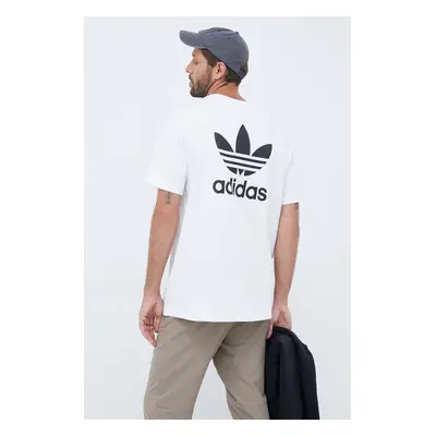 Bavlněné tričko adidas Originals bílá barva, s potiskem