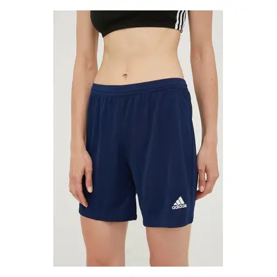 Tréninkové šortky adidas Performance Entrada 22 dámské, tmavomodrá barva, hladké, high waist, HI