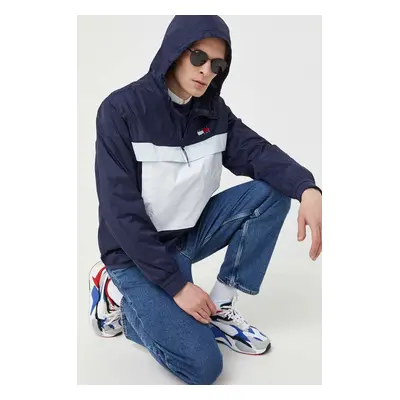 Bunda Tommy Jeans pánská, tmavomodrá barva, přechodná