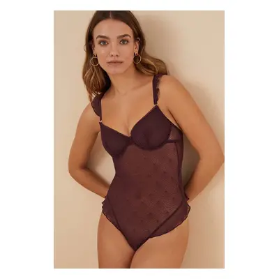 Body women'secret FEMININE LA VECINA RUBIA fialová barva, 4026387.4026388