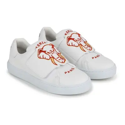 Dětské kožené sneakers boty Kenzo Kids bílá barva