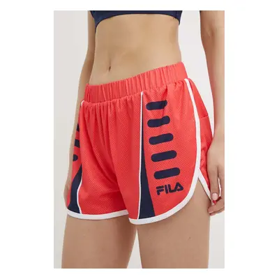 Běžecké šortky Fila Ruffec oranžová barva, medium waist, FAW0718