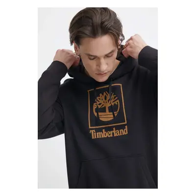 Mikina Timberland pánská, černá barva, s kapucí, s potiskem, TB0A5QV60011