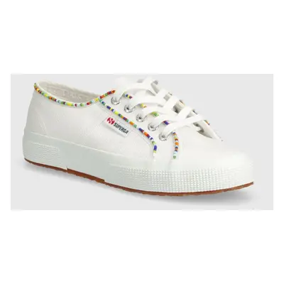 Tenisky Superga 2750 MULTICOLOR BEADS dámské, bílá barva, S31352W