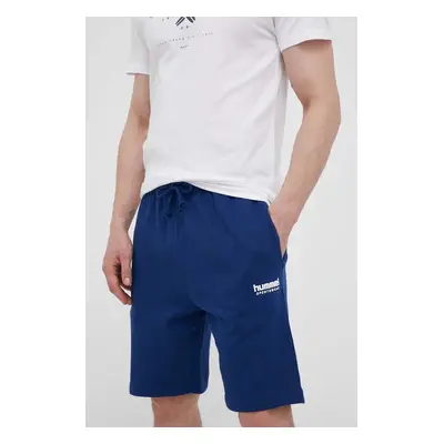 Kraťasy Hummel hmlLGC GABE SWEATSHORTS pánské, tmavomodrá barva, melanžové, 218997