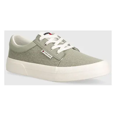 Tenisky Tommy Jeans TJM VULC. SKATE DERBY MIX pánské, šedá barva, EM0EM01367