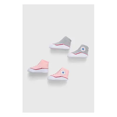 Kojenecké ponožky Converse 2-pack růžová barva