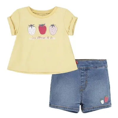 Kojenecká sada Levi's LVG FRUITY TEE & SHORT SET žlutá barva