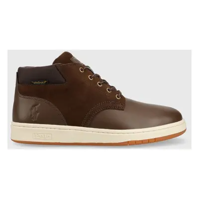 Boty Polo Ralph Lauren Sneaker Boot pánské, hnědá barva