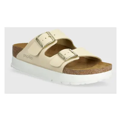 Nubukové pantofle Birkenstock BIRKENSTOCK X PAPILLIO Arizona Platform Flex béžová barva, 1026924