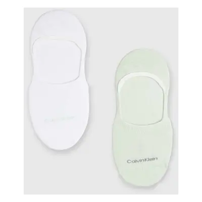 Ponožky Calvin Klein 2-pack dámské, zelená barva, 701218771