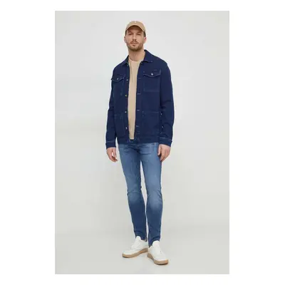 Džínová bunda Pepe Jeans BINGHAM GDG pánská, tmavomodrá barva, přechodná, PM402957