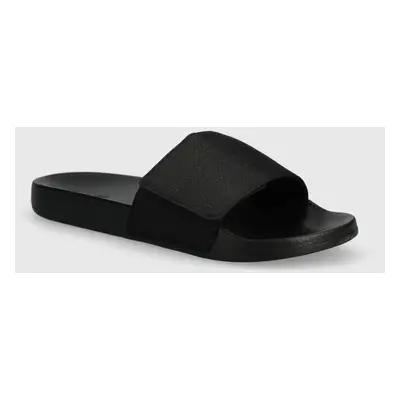 Pantofle Calvin Klein ADJ POOL SLIDE JAQ MONO pánské, černá barva, HM0HM01438