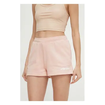 Kraťasy Ellesse Kyrana Short dámské, růžová barva, s potiskem, medium waist, SGP16456