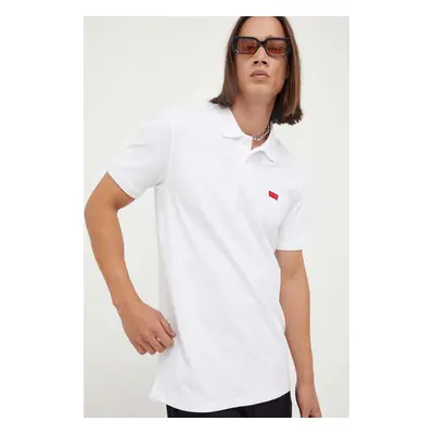 Polo tričko Levi's bílá barva, s aplikací