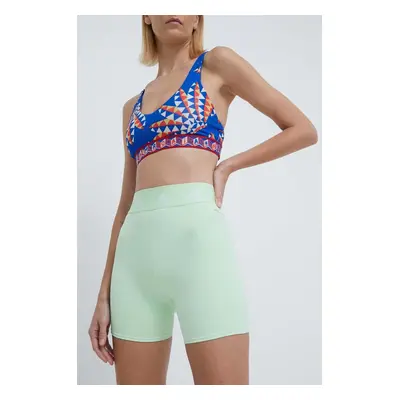 Tréninkové šortky adidas Performance Techfit zelená barva, s potiskem, high waist, IU1854