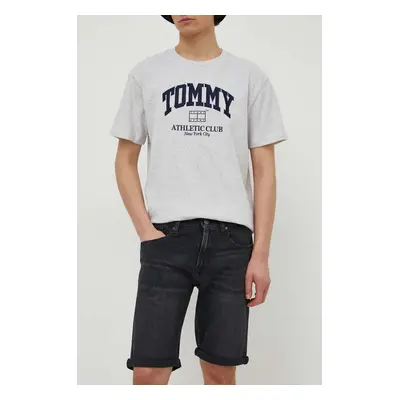 Džínové šortky Tommy Jeans pánské, černá barva, DM0DM18784