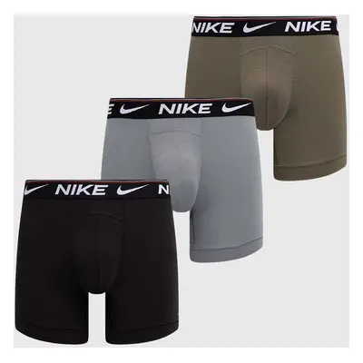 Boxerky Nike 3-pack pánské, šedá barva