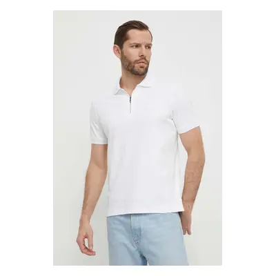 Bavlněné polo tričko Calvin Klein bílá barva, K10K112754