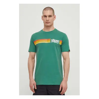 Bavlněné tričko Ellesse Sorranta T-Shirt zelená barva, s aplikací, SHV20128