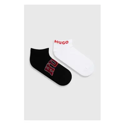 Ponožky HUGO 2-pack pánské, černá barva, 50514116