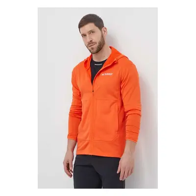 Sportovní mikina adidas TERREX Xperior oranžová barva, s kapucí, IQ3720