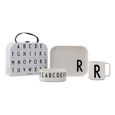 Dětský snídaňový set Design Letters Classics in a suitcase R 4-pack