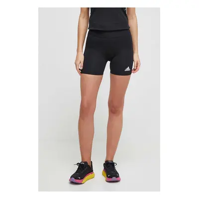 Tréninkové šortky adidas Performance Techfit černá barva, s potiskem, high waist, HP1935