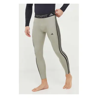 Tréninkové legíny adidas Performance Techfit zelená barva, s aplikací, IR5711