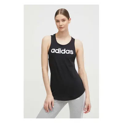 Bavlněný top adidas GL0566 černá barva, GL0566