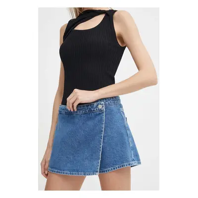 Džínové šortky Calvin Klein Jeans dámské, hladké, high waist, J20J223300