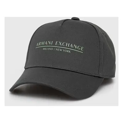 Bavlněná baseballová čepice Armani Exchange zelená barva, s aplikací, 954202 CC150