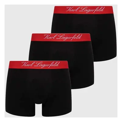 Boxerky Karl Lagerfeld 3-pack pánské, černá barva