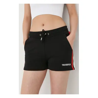 Kraťasy The Kooples dámské, černá barva, hladké, high waist