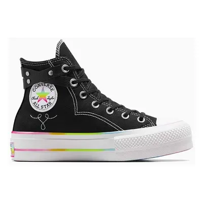 Kecky Converse Chuck Taylor All Star Lift Hi Pride černá barva, A10218C