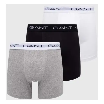 Boxerky Gant 3-pack pánské, šedá barva