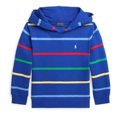 Dětská mikina Polo Ralph Lauren tmavomodrá barva, s kapucí, vzorovaná