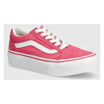 Dětské tenisky Vans UY Old Skool Platform růžová barva