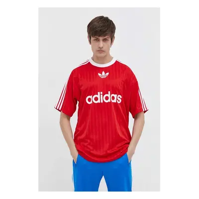 Tričko adidas Originals Adicolor Poly Tee červená barva, s potiskem, IM9458