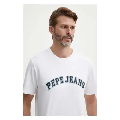 Bavlněné tričko Pepe Jeans CLEMENT béžová barva, s potiskem, PM509220