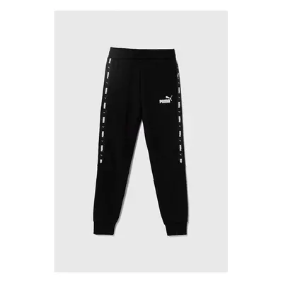 Dětské tepláky Puma ESS Tape Sweatpants TR cl černá barva, s potiskem