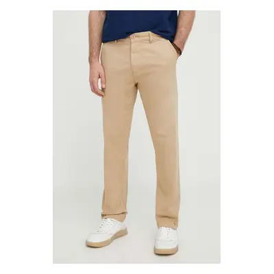 Kalhoty Pepe Jeans SLIM CHINO pánské, béžová barva, přiléhavé, PM211655