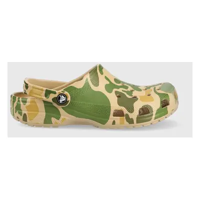 Pantofle Crocs Classic Printed Camo Clog pánské, zelená barva, 206454